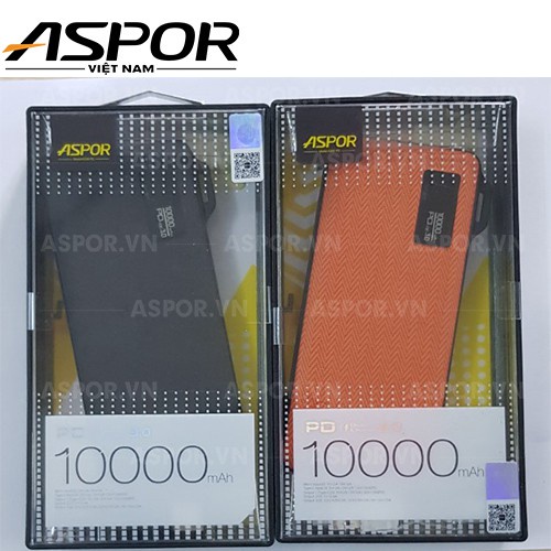 Pin sạc dự phòng hãng ASPOR dung lượng 10000mAh có tích hợp sạc nhanh model A359