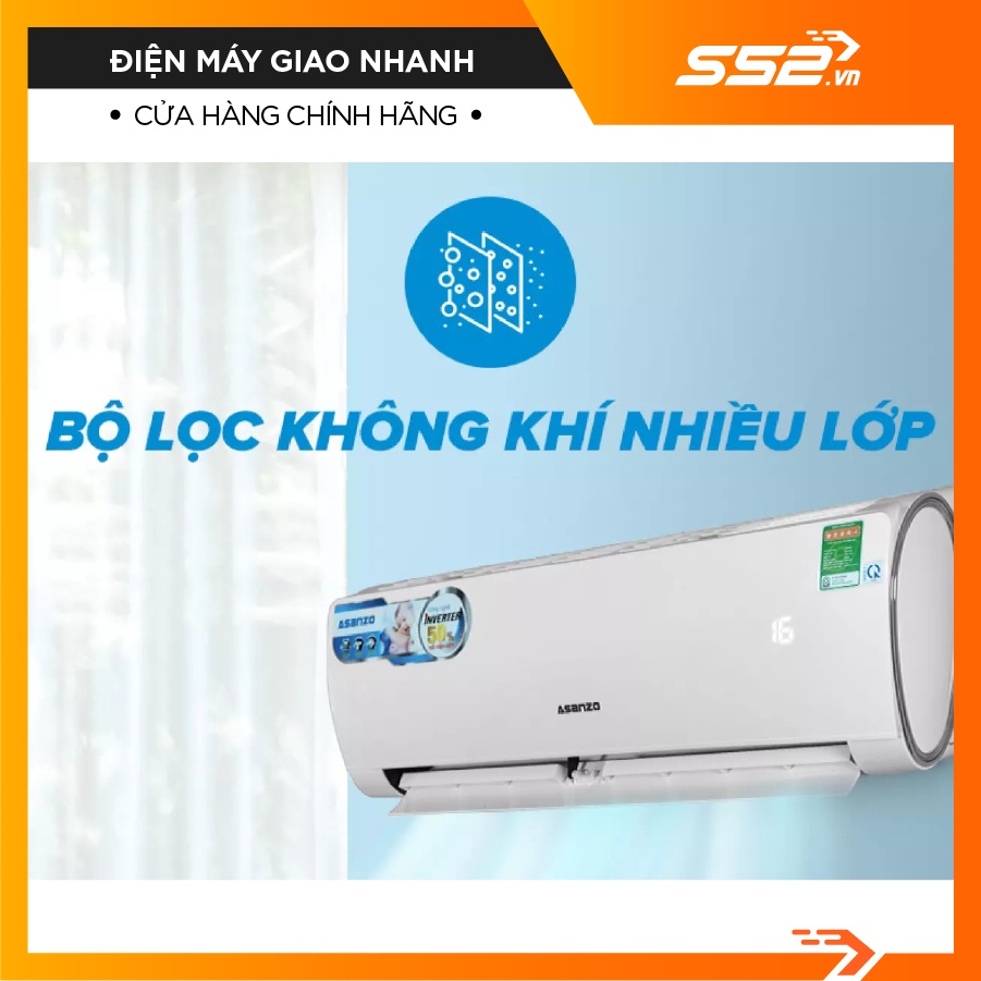 [Miễn Phí Lắp Đặt TP.HCM]Máy lạnh Asanzo Inverter 1 HP K09N66 - Bảo Hành Chính Hãng