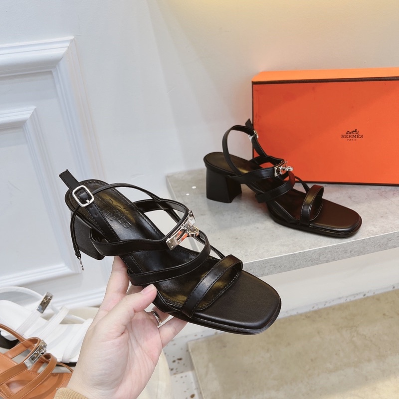 Sandal hm quai ngang gót trụ fullbox