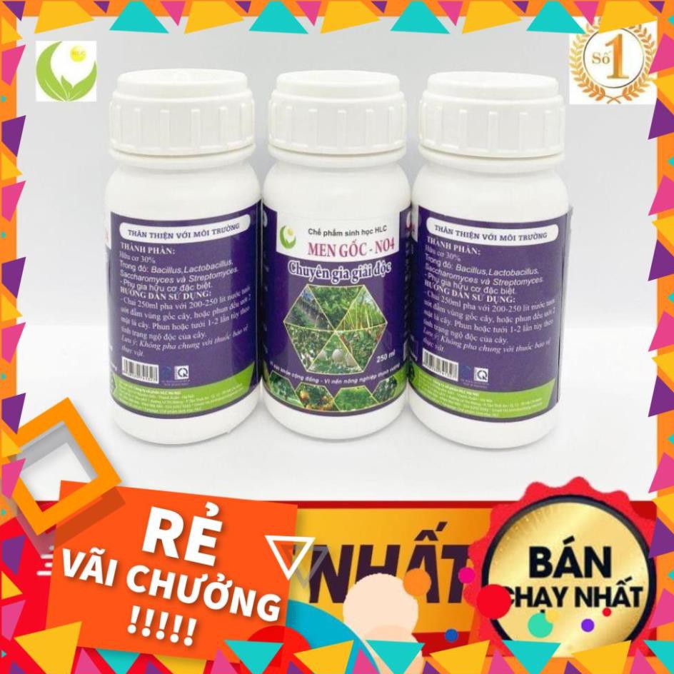 MEN GỐC NO4 250ML - CHUYÊN GIA GIẢI ĐỘC CHO CÂY TRỒNG BỊ NGỘ ĐỘC PHÂN BÓN, NGỘ ĐỘC THUỐC BVTV,...