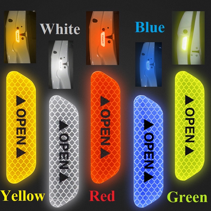 Set 4 Miếng Dán Phản Quang Cảnh Báo An Toàn Cho Xe Hơi/Xe Máy