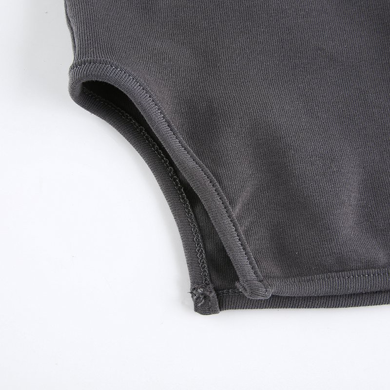 [Hàng Có Sẵn] Áo Croptop Hai Mảnh Dáng Yếm Màu Than Chì Mát Mẻ Cho Nữ Mặc Cực Xinh Ở Nhà, Đi Chơi | BigBuy360 - bigbuy360.vn