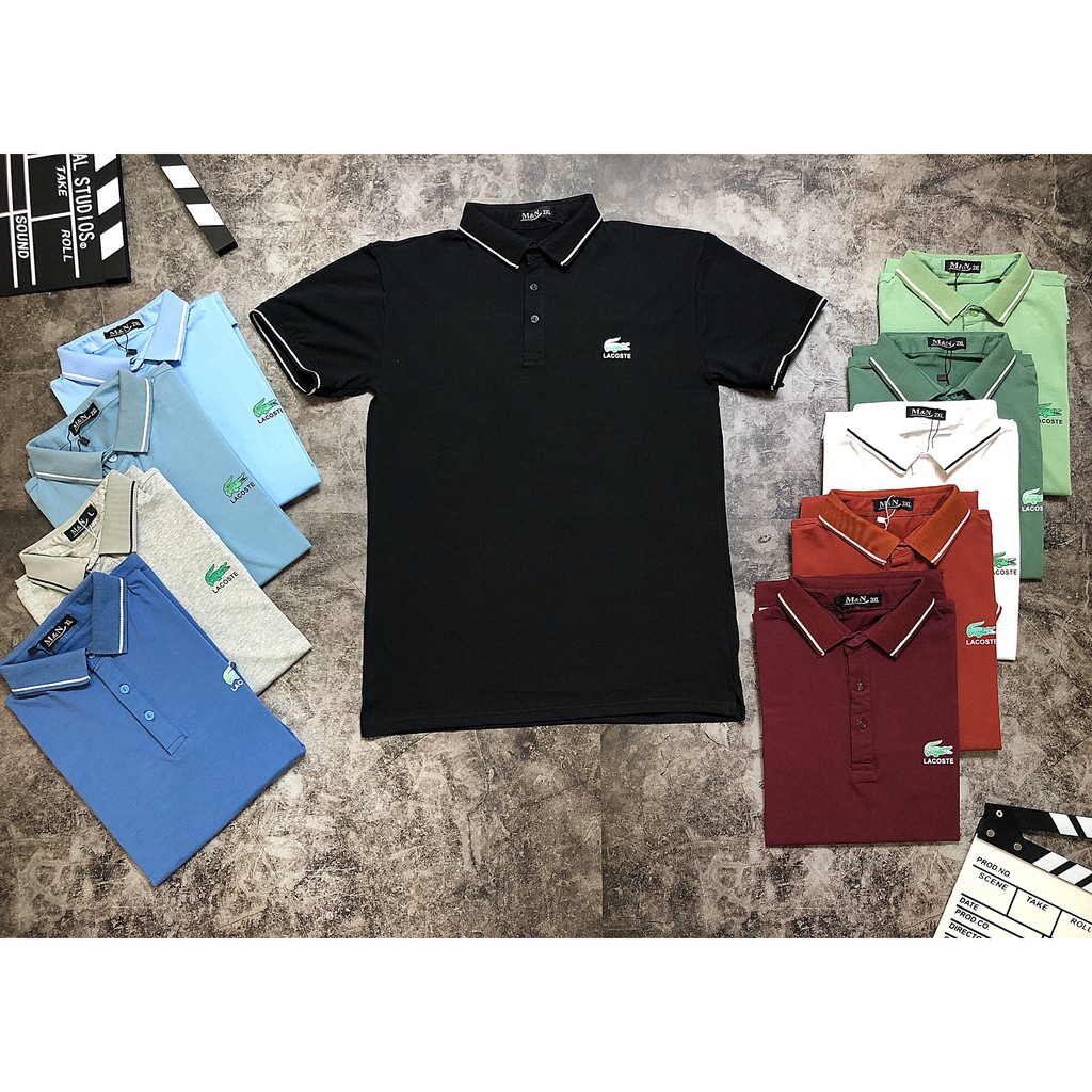 Áo Polo Nam, Thun Trơn, Cổ Bẻ Cotton 100% Co Giãn 4 Chiều Đủ Màu Cá Sấu - MN Store