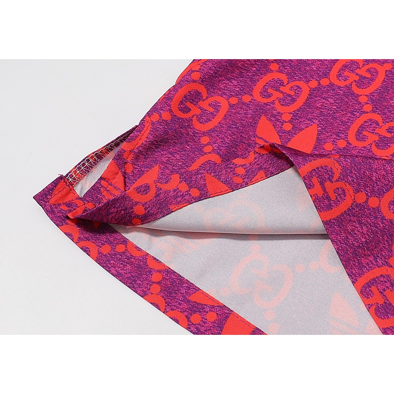 Áo Sơ Mi Ngắn Tay In Họa Tiết Cỏ Bốn Lá Phong Cách retro Đường Phố Thời Trang