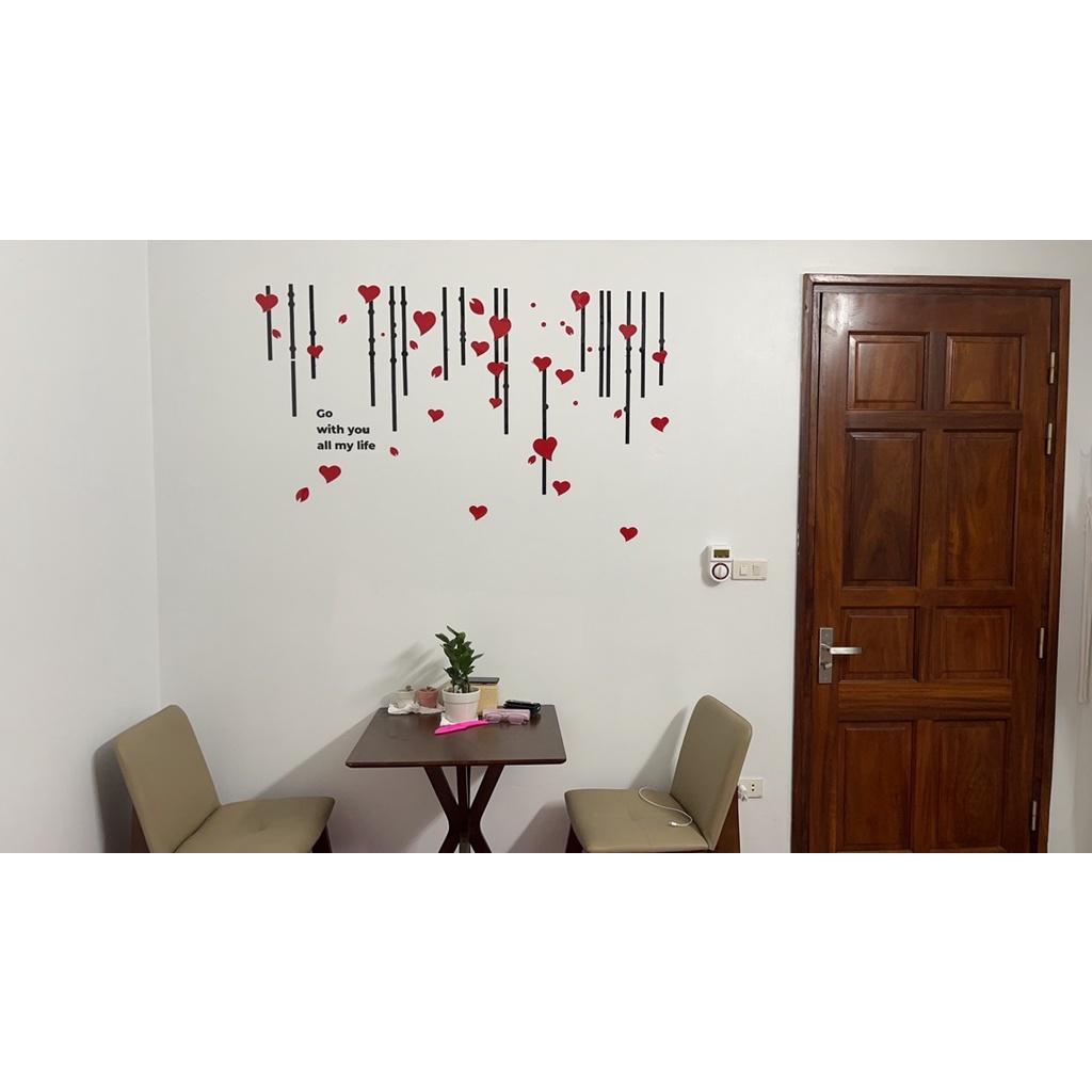 Tranh dán tường mica 3d decor khổ lớn mãi mãi bên nhau trang trí phòng khách, phòng ngủ Nhiều Size - EPeBen