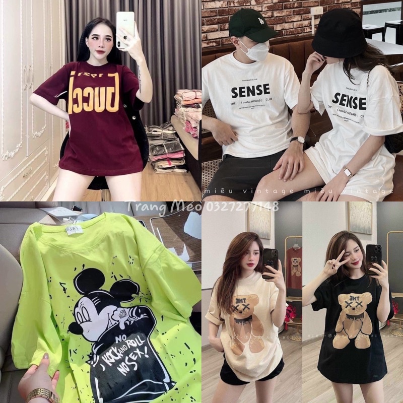 Áo Phông QC Tay Lỡ Giấu Quần Chất Đẹp Giá Rẻ, Áo Thun Nữ Form Rộng Chùm Mông | BigBuy360 - bigbuy360.vn