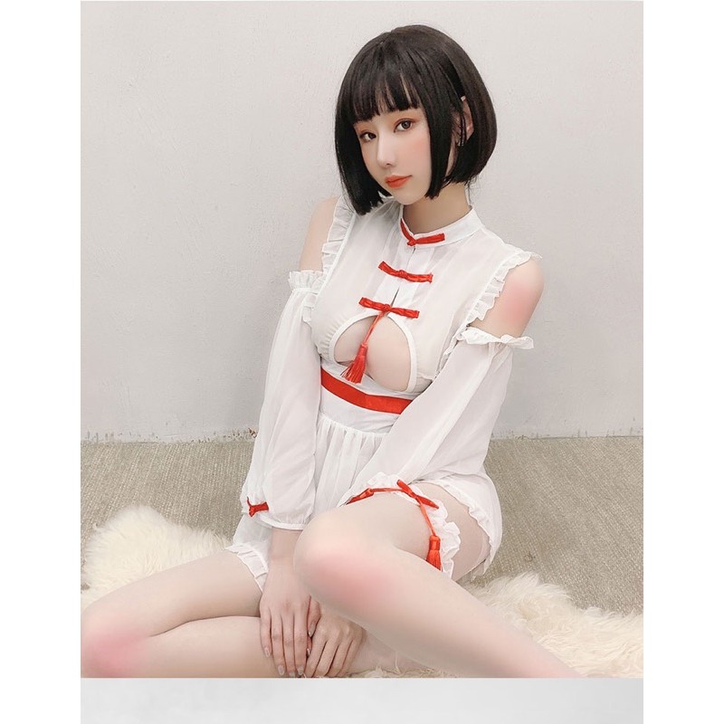 Cosplay Trung Hoa | Váy Voan Hầu Gái Hở Ngực • QR746 | BigBuy360 - bigbuy360.vn