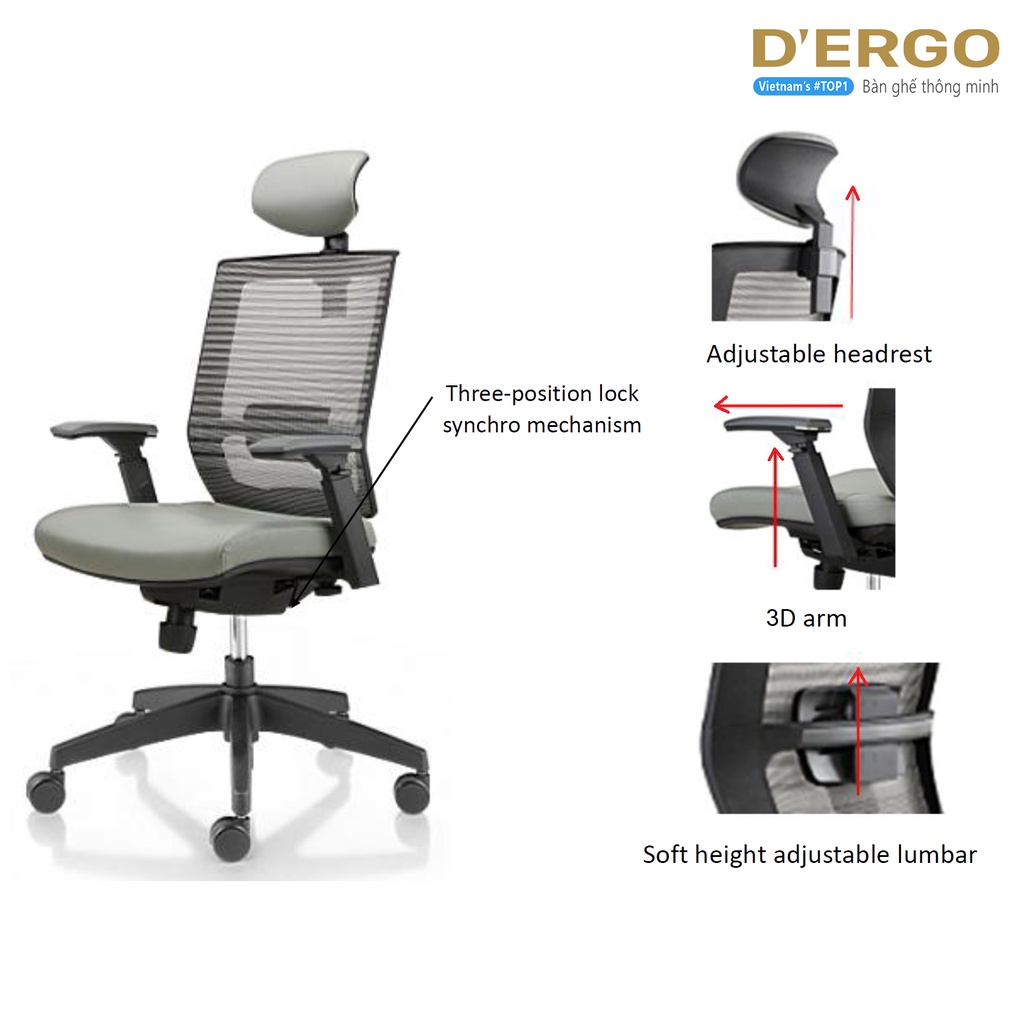 Ghế Văn Phòng Cao Cấp Ergoto Ergonomic office chair Velar X04H-NL