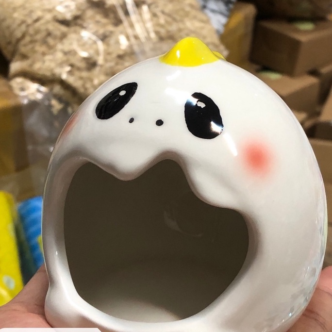 Nhà ngủ sứ hamster, RĂNG SÚN NHỎ siêu mát, dễ thương