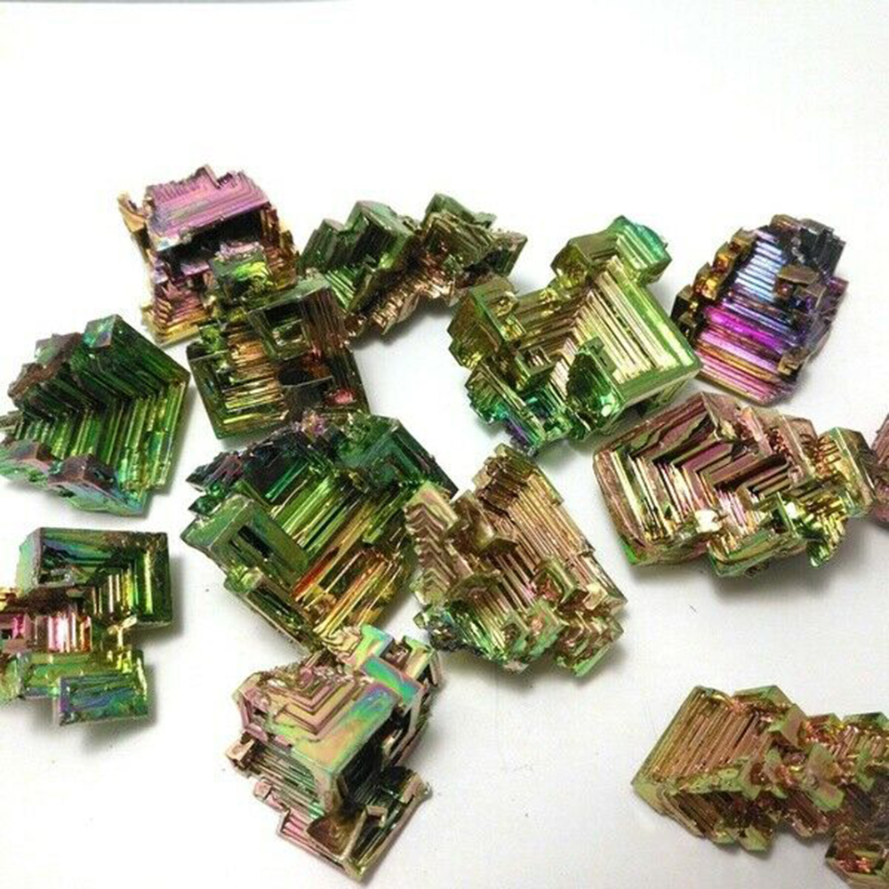 ❤LANSEL❤ Gift Mineral Specimen Rough Pyramid Healing|Bismuth Ore Cluster Colorful Aura Bonsai Ornament Fish Tank Decor Irregular Shape Natural