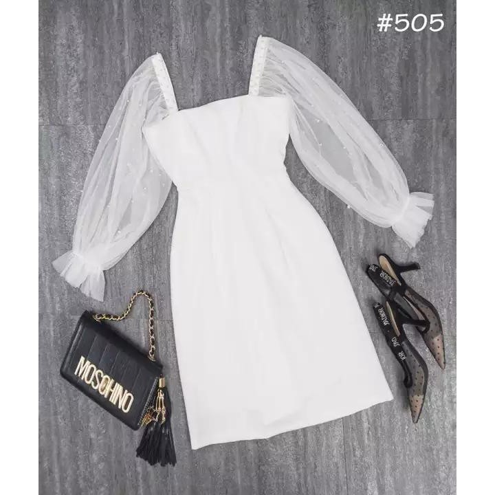 (Có ảnh thật) Đầm dự tiệc tay phồng đính ngọc phù hợp mọi lứa tuổi mọi vóc dáng dễ phối trang phục | BigBuy360 - bigbuy360.vn