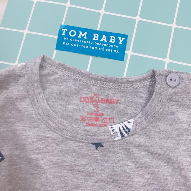 Áo dài tay cotton CQ cổ tròn cho bé trai/ bé gái