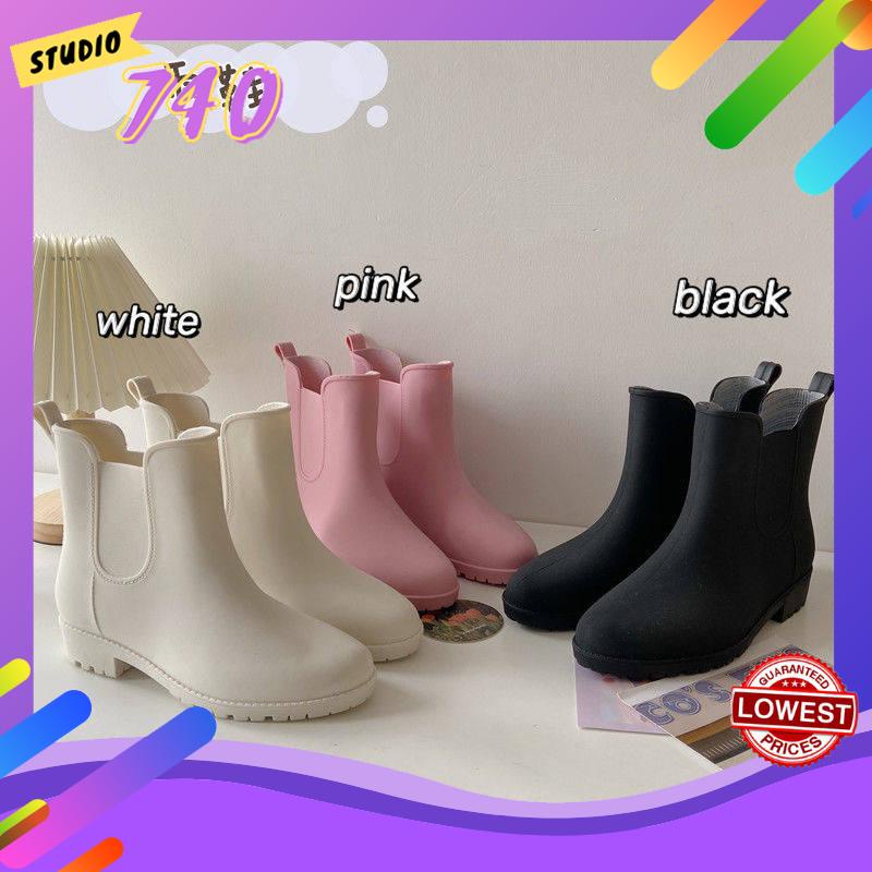 Giày Bốt Đi Mưa Ống Ngắn Chống Trượt Không Thấm Nước Thời Trang Ấm Áp Cho Người Lớn