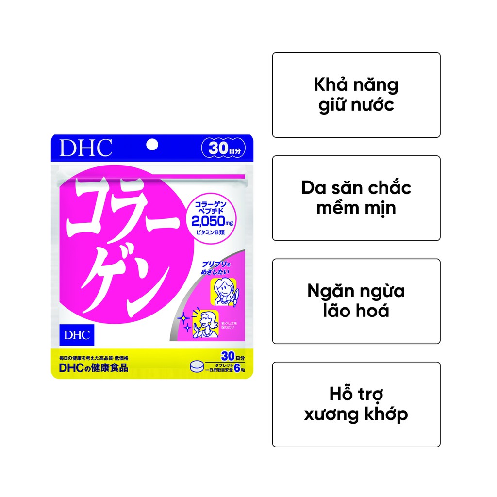 Viên Uống Đẹp Da DHC Collagen Nhật Bản Gói 180 Viên cho 30 Ngày/ Gói 540 Viên Cho 90 Ngày