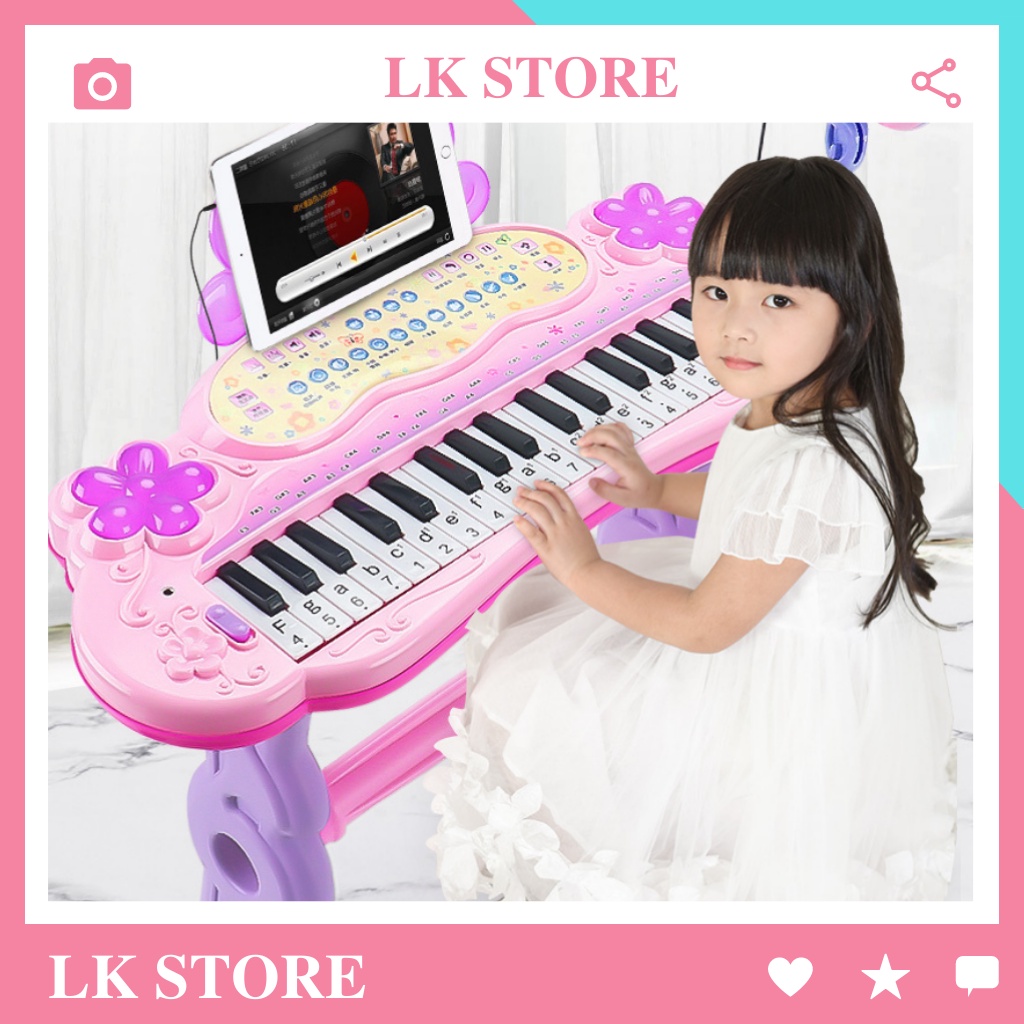 Đàn Piano cho bé đồ chơi Mini điện tử 12 chức năng kèm Mic thu âm bản Demo