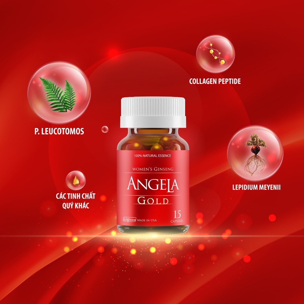 [CHÍNH HÃNG] Sâm Angela Gold (Đủ tem tích điểm) - Tăng cường sinh lý nữ, hỗ trợ (tiền) mãn kinh, đẹp da, ngừa lão hóa