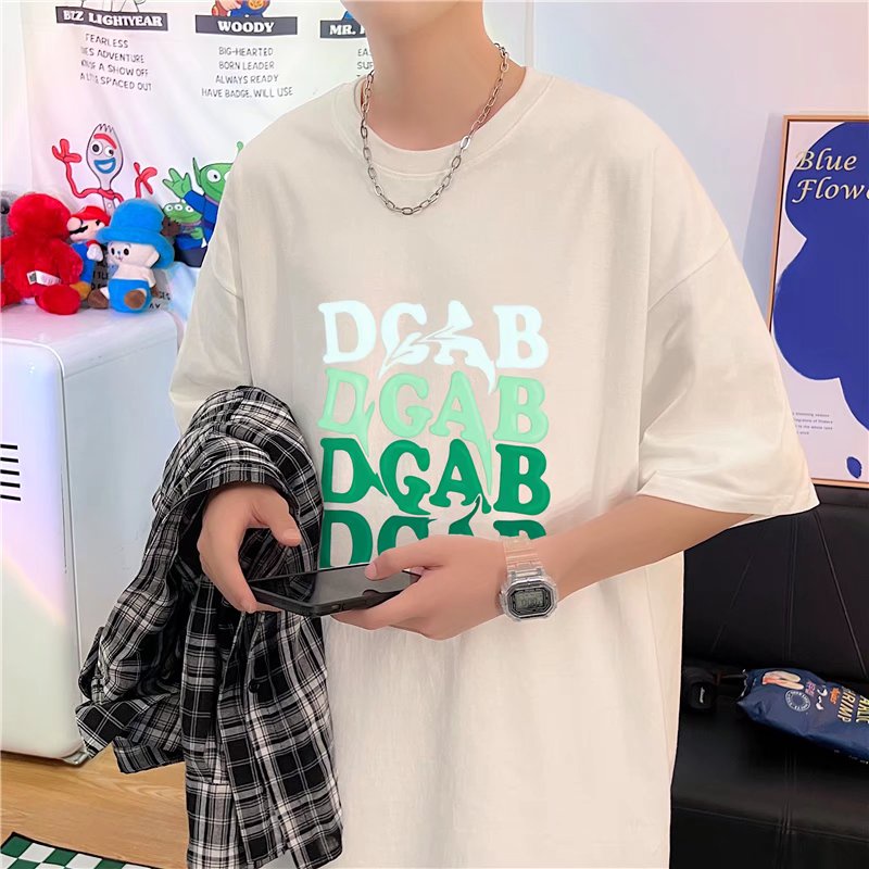 Áo Thun Tay Ngắn Dáng Rộng In Chữ Thời Trang Mùa Hè Cho Nam Và Nữ size M-5XL