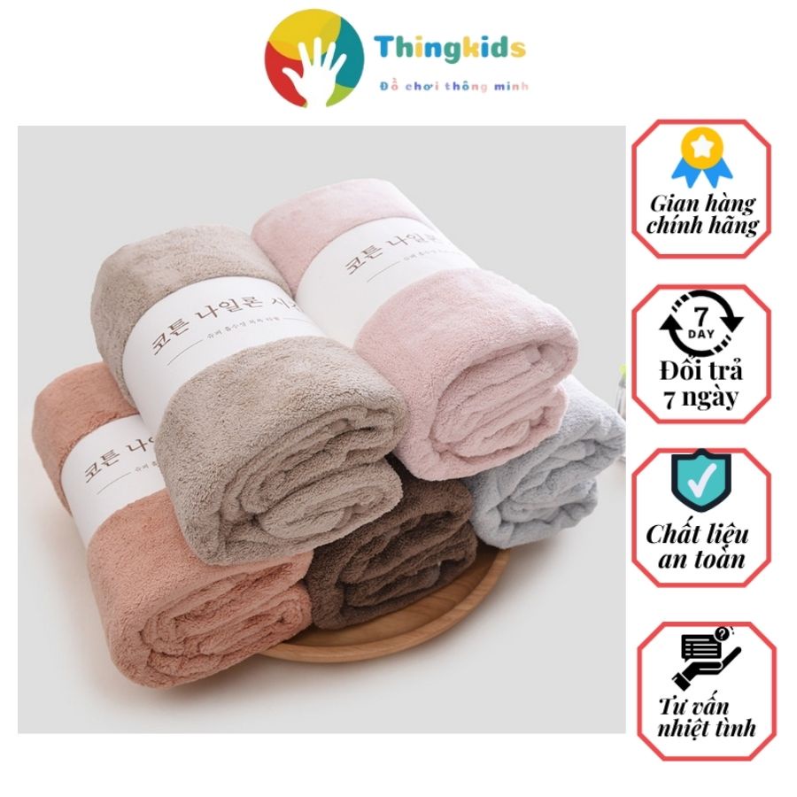 Khăn tắm bông cao cấp kích thước 70x140 - Thingkids