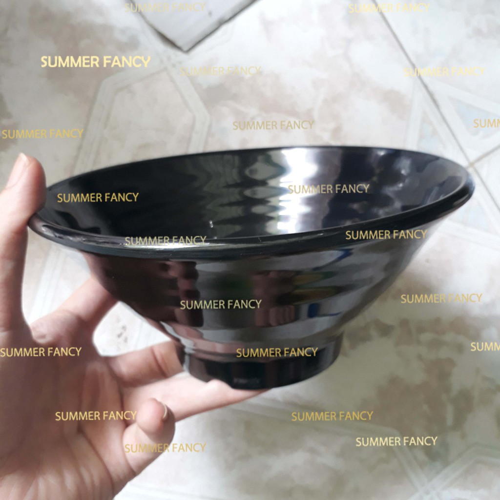 Tô melamine phíp 16.3 x 7.3 cm gợn sóng bát chống trượt tô xoắn chén cơm đen - melamine phíp bowl F-TOX17