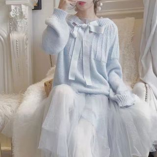 Set áo len + chân váy lưới xòe ( áo len k kèm áo lưới bên trong) sẵn hồng