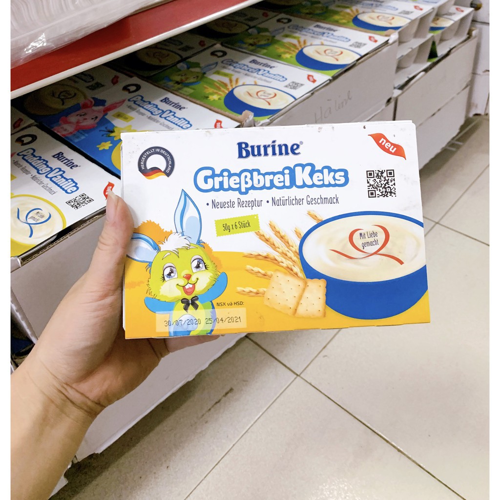 [ HOT ] Cháo Sữa Burine Đủ Vị Vani, Bích Quy, Pudding Lốc 6 Hộp X50g  [ Date2/22] thu vỏ