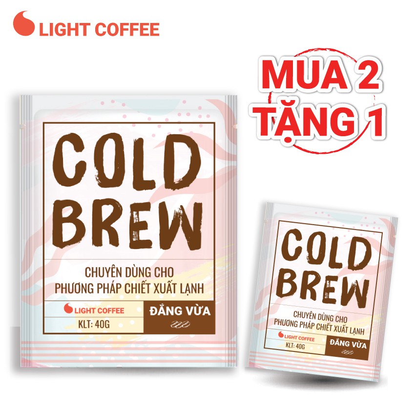 [Mã FMCGM25 - 10% đơn 150K] Cà phê pha Cold brew Light Coffee đắng vừa - túi 40gr