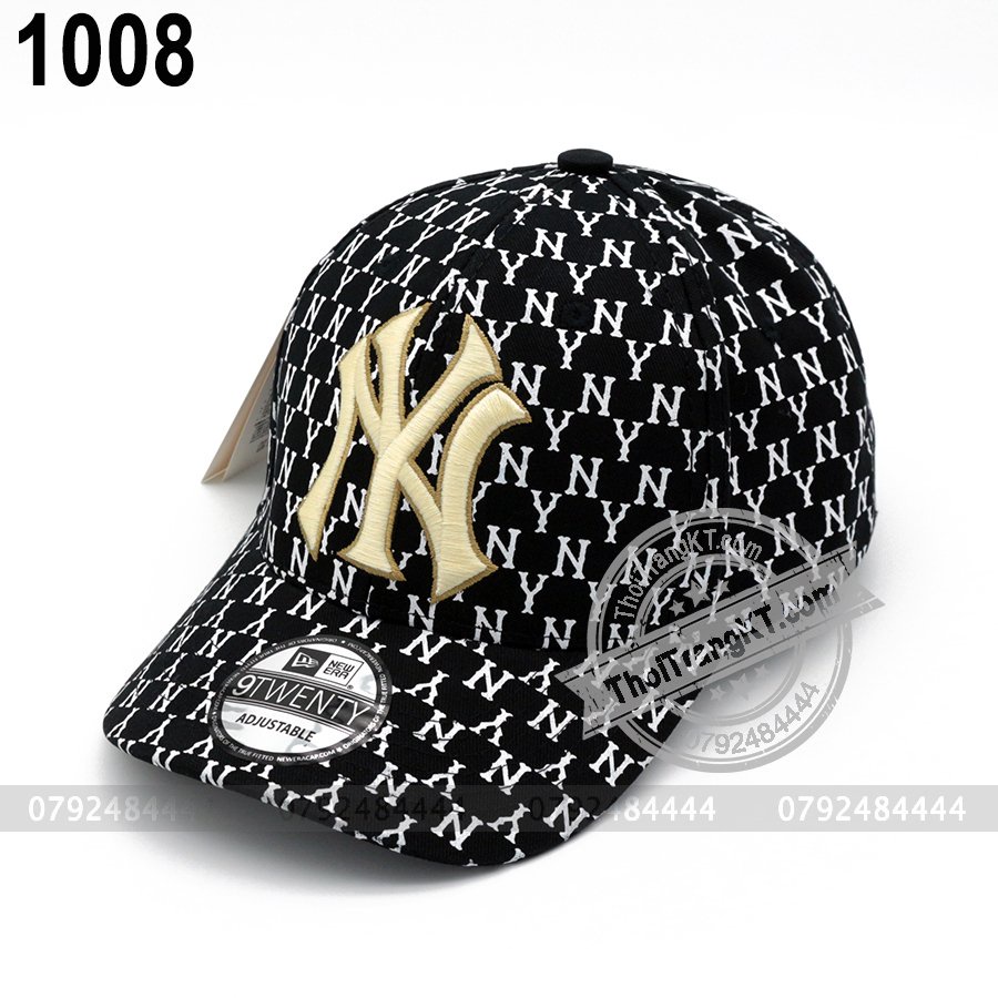 Combo 2 Nón bucket MLB Monogram NY đen