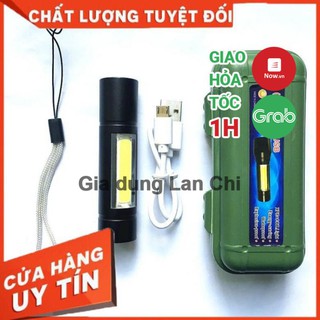 Đèn pin mini siêu sáng, đèn pin mini sạc điện cổng micro USB đa năng, nhiều chế độ sáng