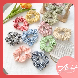 Dây buộc tóc, cột tóc vải scrunchies caro cao cấp Orin K1179