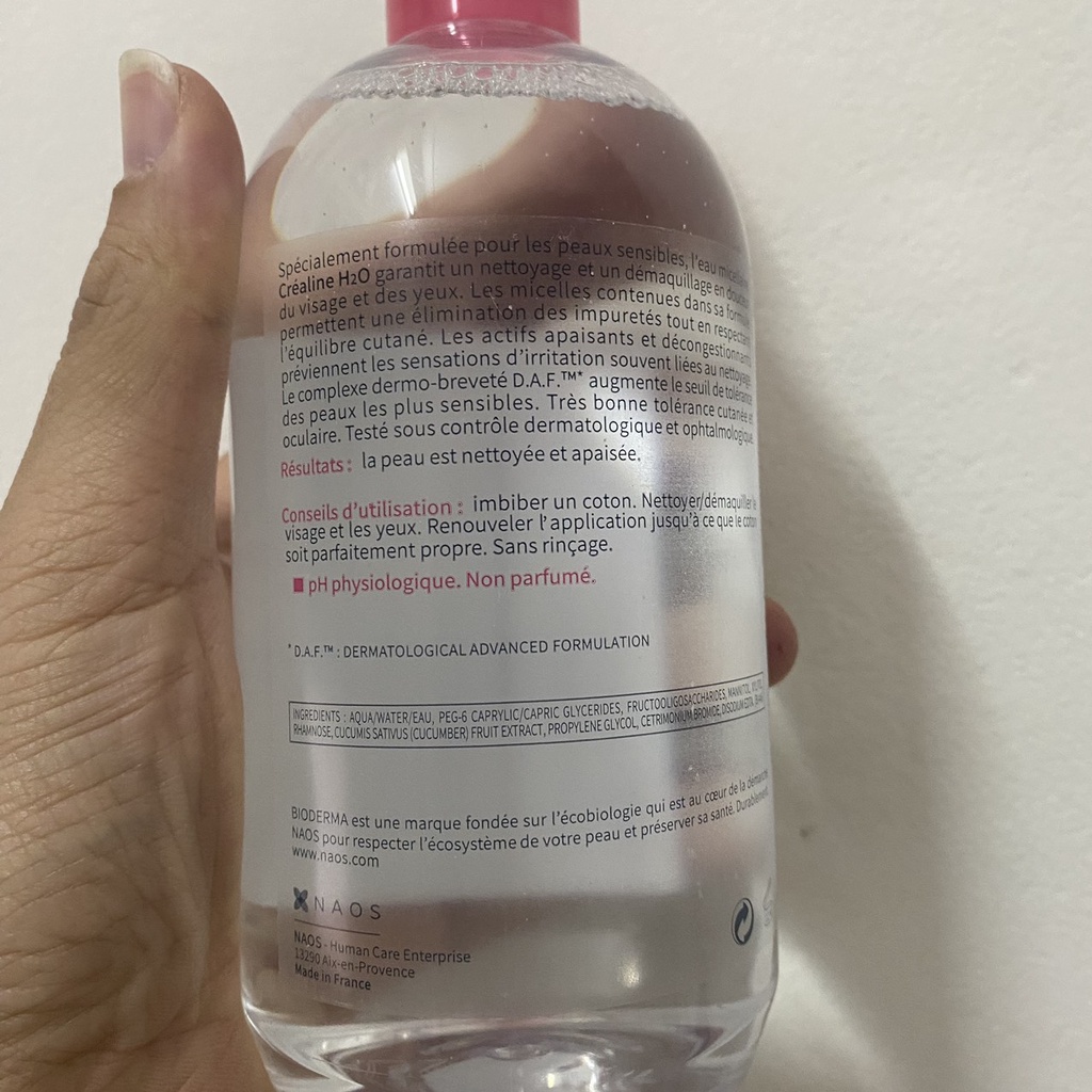[HÀNG CHUẨN] Nước Tẩy Trang Bioderma H2O 500ml-Pháp