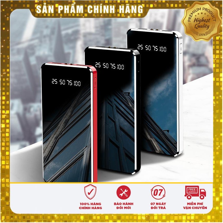 PIN SẠC DỰ PHÒNG 30000MAH TẶNG KÈM CÁP SẠC CỰC NHANH CHÓNG - THIẾT KẾ MẶT GƯƠNG CAO CẤP |TuanBoutique