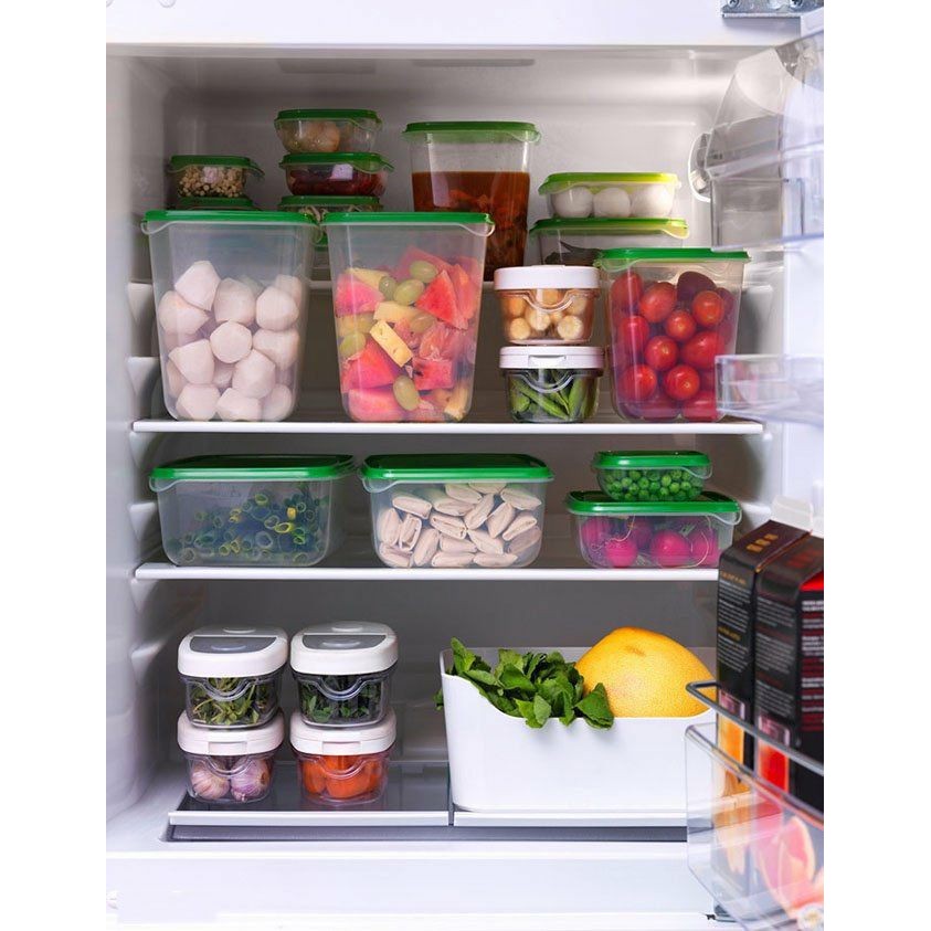 Bộ 17 hộp đựng thực phẩm cao cấp, hộp nhựa IKEA, bộ 17 hộp để thức ăn bảo quản trong tủ lạnh Shop ban buôn