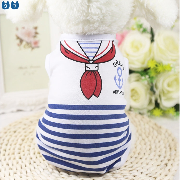 Bộ Đồ Vest 27 Món Bằng Cotton Thắt Nơ Họa Tiết Kẻ Sọc Dành Cho Cặp Đôi Chihuahua