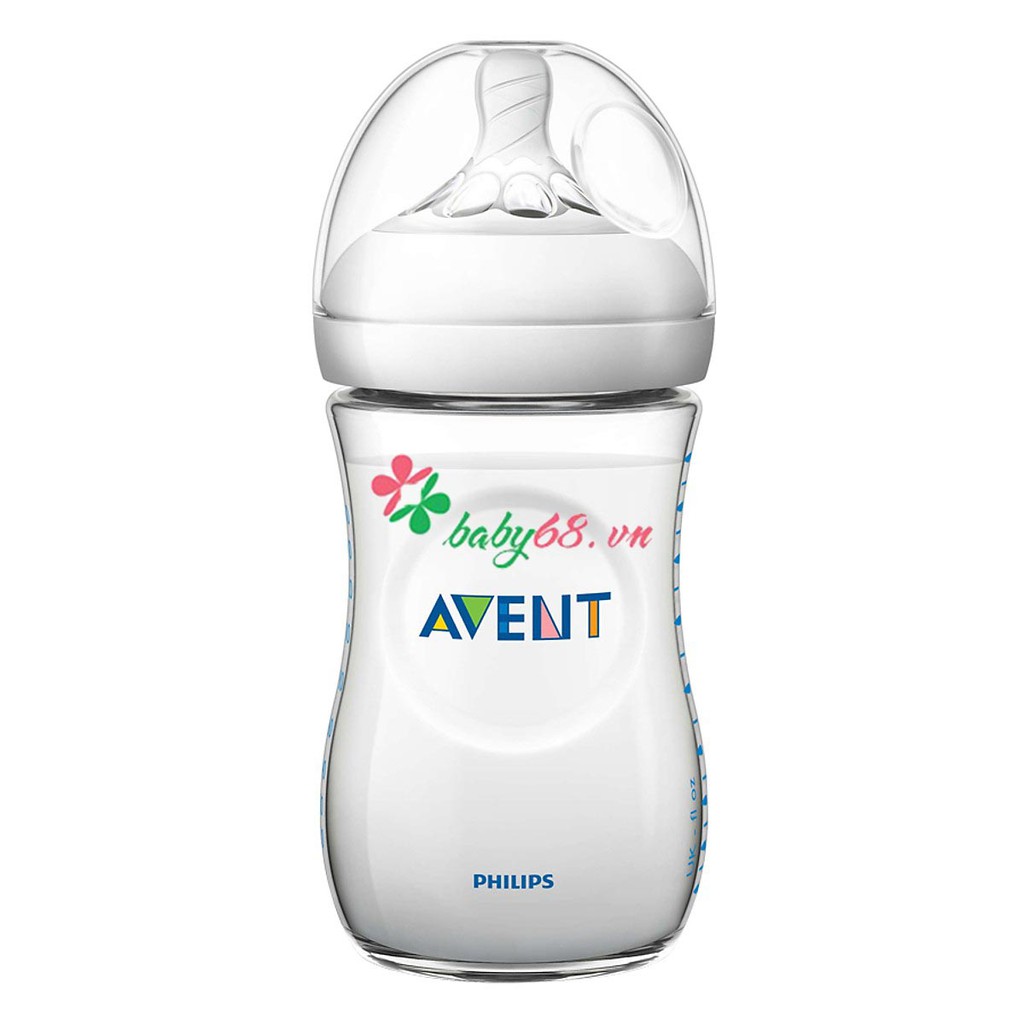 Bình sữa Avent Natural nhựa PP 1 hoặc bộ 2 dung tích 125 ml, 260 ml, 330 ml