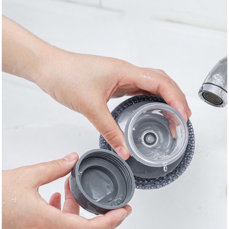 Cọ xoong nồi đa năng có ngăn chứa nước rửa