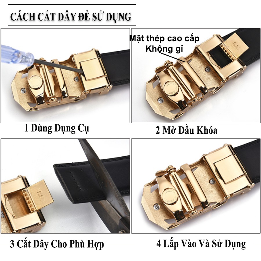 Thắt Lưng Nam Cao Cấp, Dây Nịt Da  Nv01 Khóa Kim Loại Tự động, Bản 3,5cm,  Dùng Cho Mặc Quần Âu Công Sở
