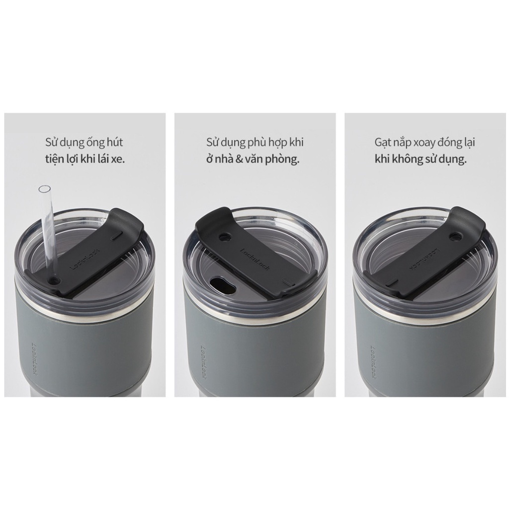 Bình giữ nhiệt Lock&Lock Metro Drive 650ml 3 màu sang trọng kèm ống hút LHC4277S - BABYHOPSG