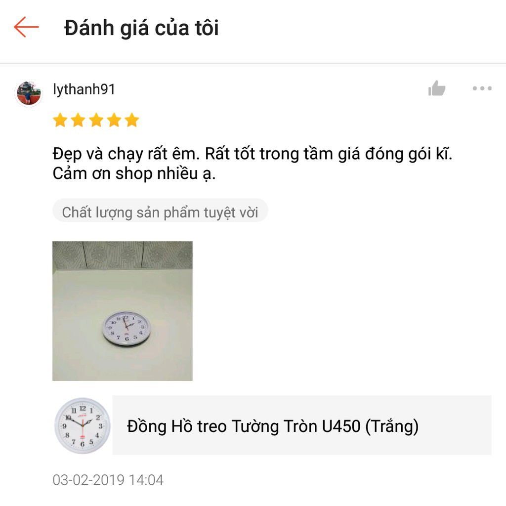 (Chỉ 99k) Đồng Hồ Cao Cấp Kim Nhảy Trang Trí Phòng Khách Máy Treo Tường (Trắng) U340Shop Nguyễn Tú