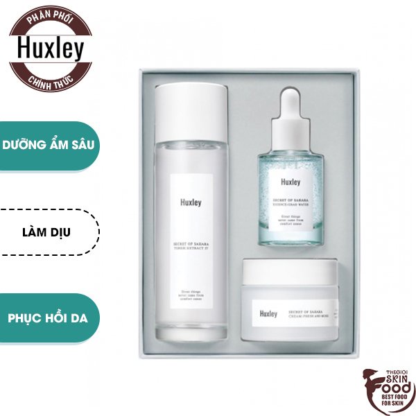 [HOT] Set Cấp Nước Sâu, Dưỡng Ẩm Dồi Dào Và Làm Dịu Mát, Phục Hồi Da Huxley Hydration Trio (3 sản phẩm)