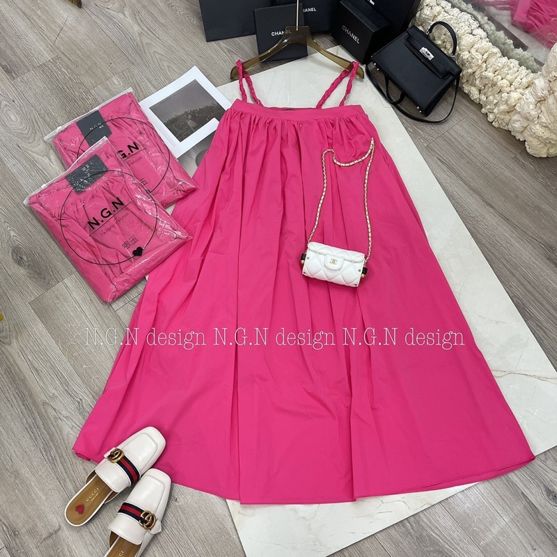 MAXI TẾT DÂY 2 MÀU XANH - HỒNG