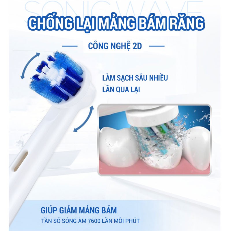 [Hàng Có Sẵn] Bàn chải điện Oral-B, bàn chải đánh răng điện Oral-B D12  làm sạch răng, hạn chế viêm nướu