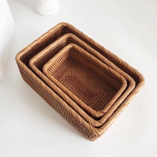 Giỏ đựng đồ mây tre đan hình chữ nhật chống mốc - khay đựng đồ - giỏ mây tre đựng đồ.....