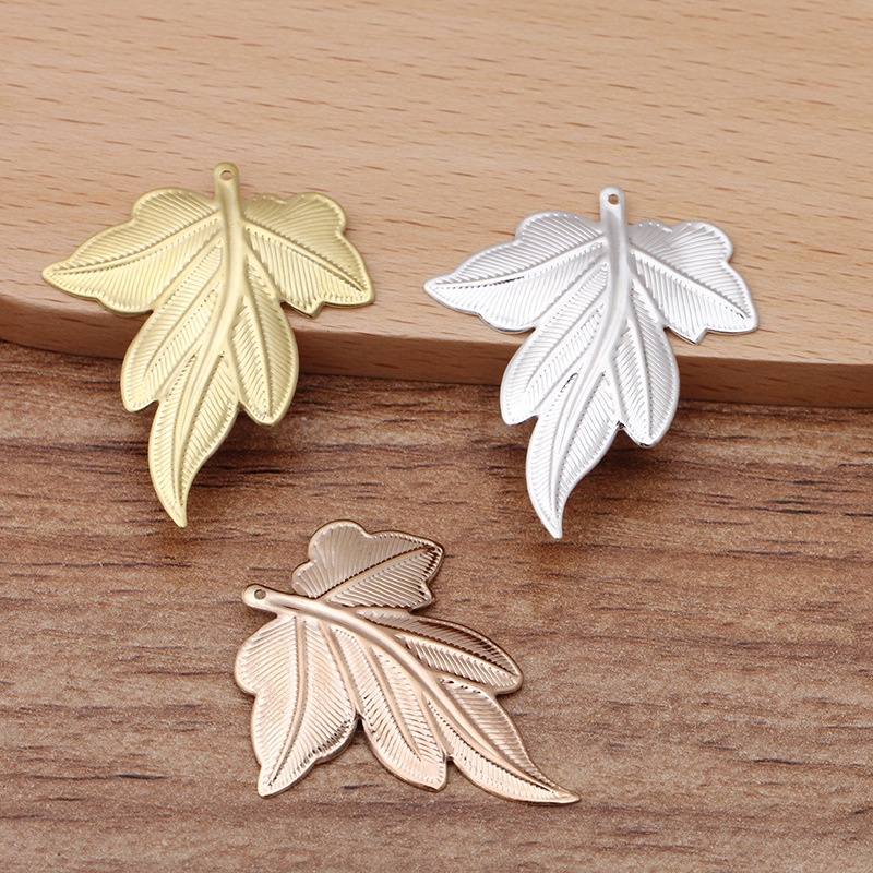 5 phiến hình lá 31*29mm nguyên liệu làm trâm làm trang sức cổ trang
