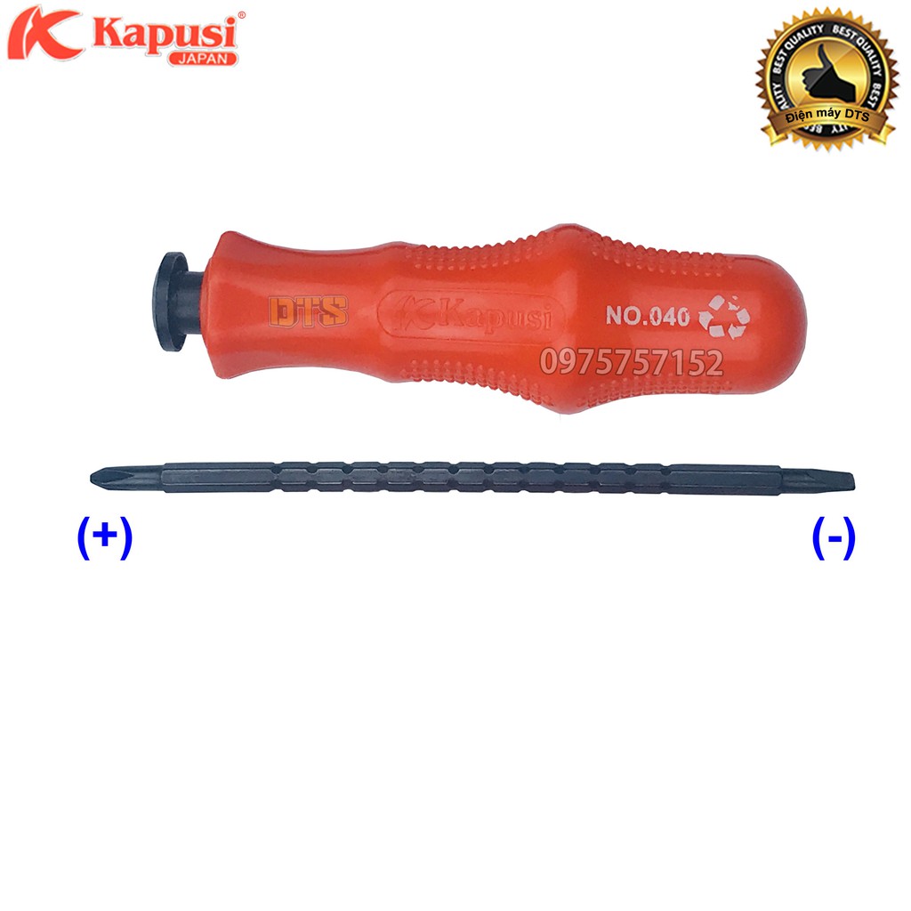 Tô vít nấc 2 đầu Kapusi 110mm, tuốc nơ vít dẹp và bake trở đầu ngắn