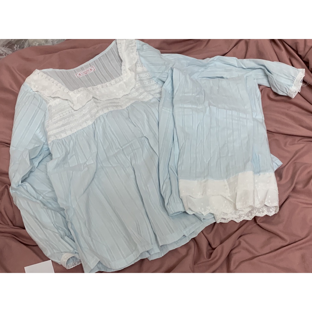 [ Order] Bộ đồ ngủ Pyjama dài tay mặc ở nhà tiểu thư có ren chất mát Ulzzang Hàn Quốc | BigBuy360 - bigbuy360.vn