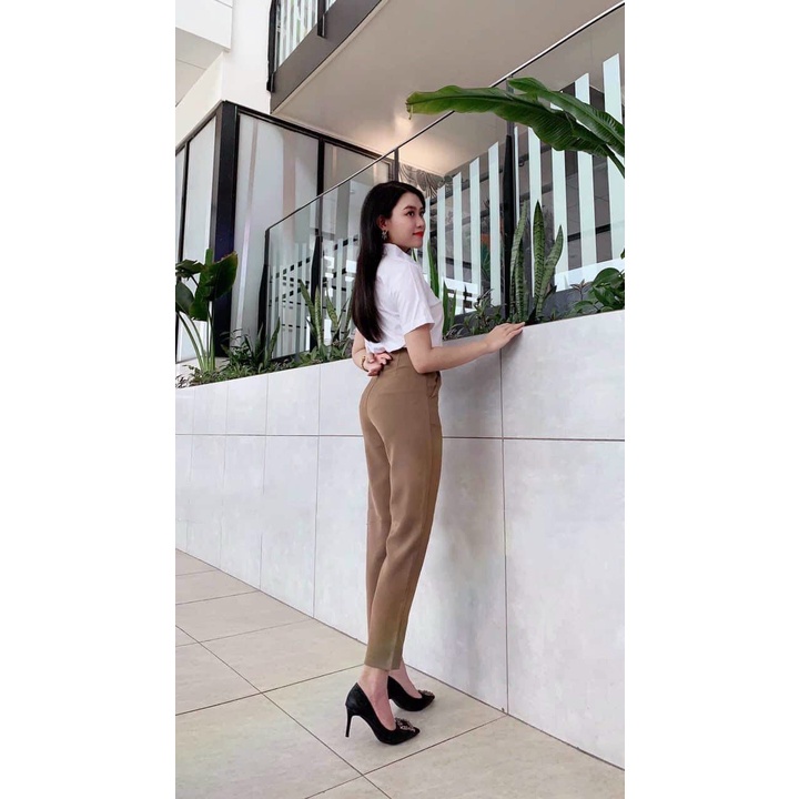 Quần tây công sở cạp cao - Quần baggy nữ lưng cao chất tuyết mưa khóa lưng mặc đi học đi làm - T2K Max