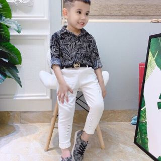 Áo sơ mi lụa cho bé trai 8-22kg