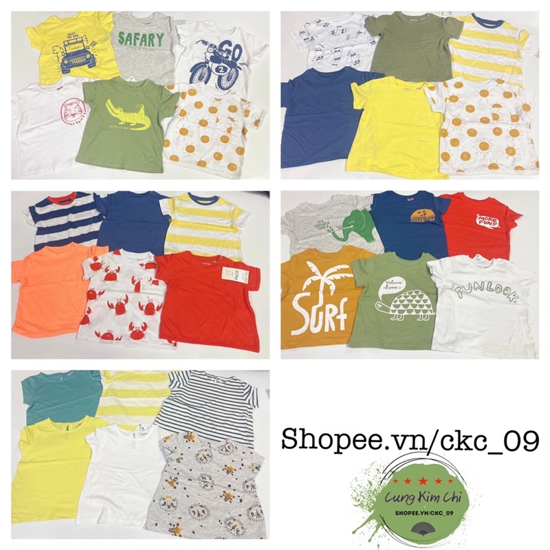 Sẵn set 6 áo phông chất mát co dãn cho bé Lefties Es