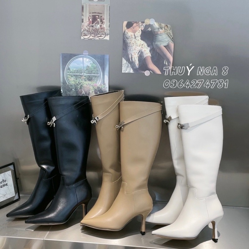 Boot đùi tag khoá HM,gót 7cm hàng chuẩn loại đẹp .fullbox