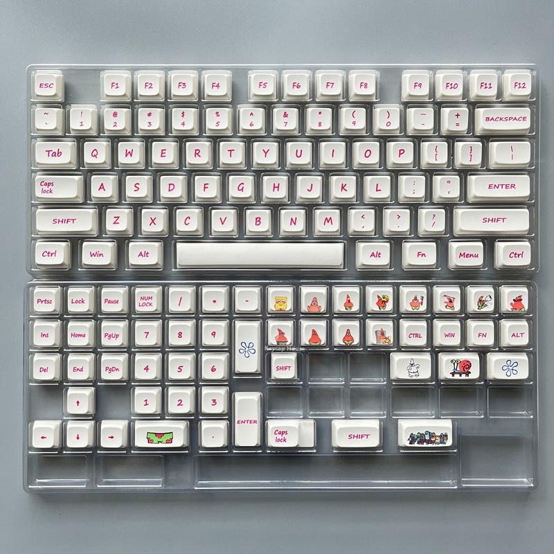 Patrick Star Keycap XDA Hồ sơ Phim hoạt hình Anime PBT Thuốc nhuộm Phụ Bàn phím cơ Keycap 127 Phím